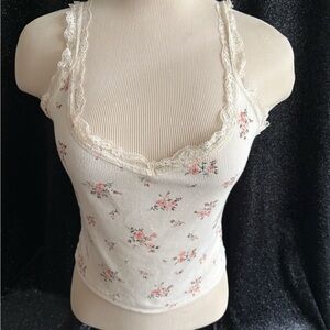 Women’s Coquette White Floral Lace Tank Top